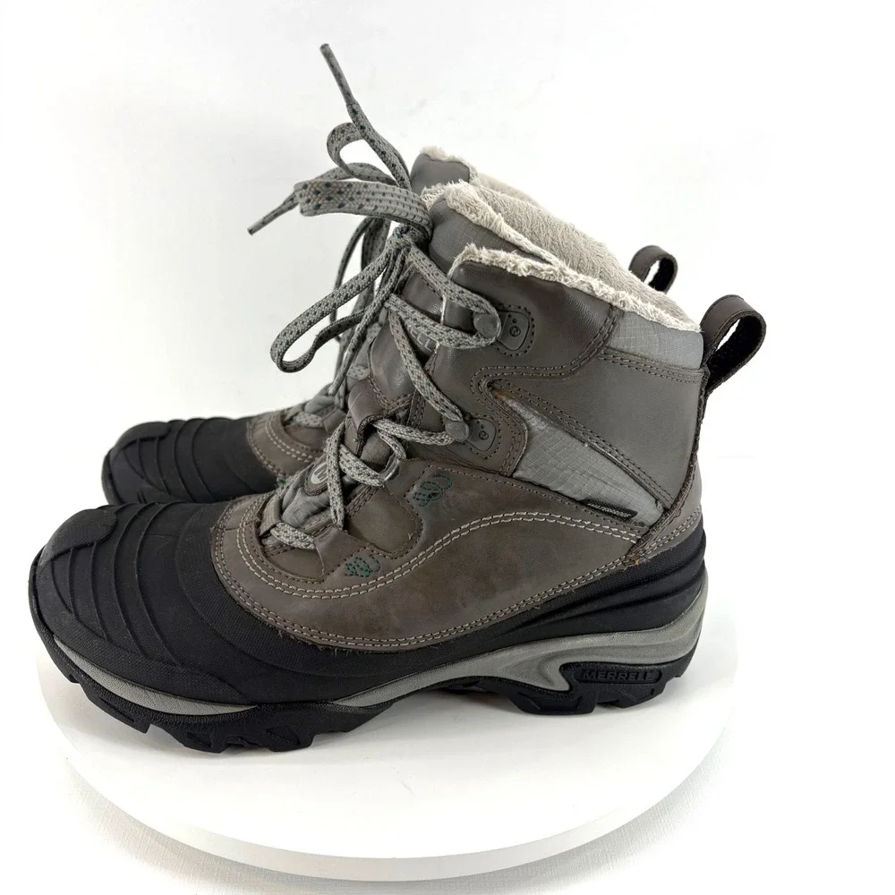 Merrell Snowbound Charcoal Gray Waterproof Insulated Winter Boots‎ Women's Sz 6